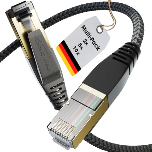 KabelDirekt – Cat 8 Netzwerkkabel mit flexiblem & bruchsicherem Flechtdesign – 10x 0,3m (LAN Kabel/Ethernet Kabel, RJ45-Stecker, überträgt höchste Datenraten bis 40 Gbit/s, ideal für Gaming/PS5/Xbox) KabelDirekt – Cat 8 Netzwerkkabel mit flexiblem & bruchsicherem Flechtdesign – 10x 0,3m (LAN Kabel/Ethernet Kabel, RJ45-Stecker, überträgt höchste Datenraten bis 40 Gbit/s, ideal für Gaming/PS5/Xbox) von KabelDirekt