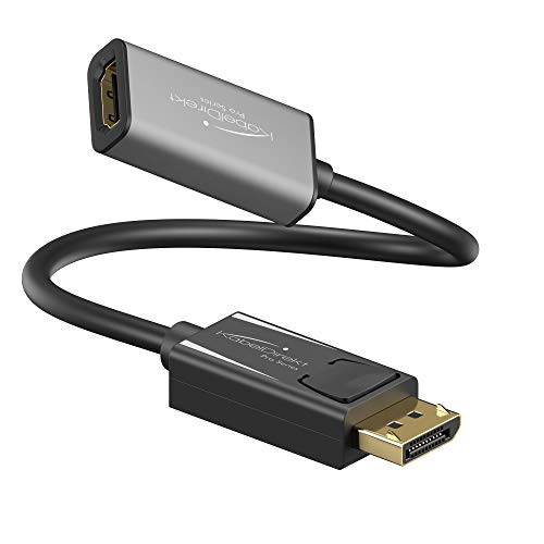 KabelDirekt – DisplayPort DP auf HDMI Adapter – 0,15m (maximale Auflösung 4K/60Hz, 24k vergoldete Kontakte, geeignet für alle Grafikkarten mit DP-Ausgang) – PRO Series von KabelDirekt