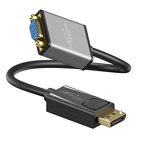 KabelDirekt – DisplayPort DP auf VGA Adapter – 0,15m (maximale Auflösung 1920 x 1200/60Hz, geeignet für Grafikkarten mit DP-Ausgang, für Beamer oder Monitor mit VGA-Eingang) – PRO Series von KabelDirekt