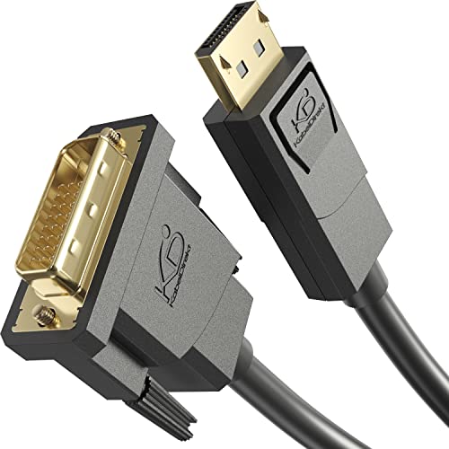 KabelDirekt – DisplayPort auf DVI Adapter Kabel – 2 m (Kabel mit störungsfester Schirmung für Grafikkarten mit DP-Ausgang zu Monitoren mit DVI-Eingang, unterstützt 1920×1200 bei 60Hz – unidirektional) von KabelDirekt