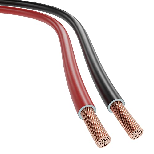 KabelDirekt – FLRY Kabel, Fahrzeugleitung, Kfz-Verkabelung – Zweier-Set rot/schwarz mit Isolierung, 2×2,5 mm² – 10m (für Bordnetz, Beleuchtung, Signalanlage von Auto, Wohnwagen/Wohnmobil, Motorrad) von KabelDirekt