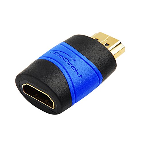 KabelDirekt – HDMI Adapter (kompatibel mit HDMI 2.0a/b 2.0, 1.4a, Buchse auf Stecker, 4K Ultra HD, 3D, Full HD, 1080p, HDR, ARC, Highspeed mit Ethernet, PS4, XBOX, HDTV) – TOP Series von KabelDirekt