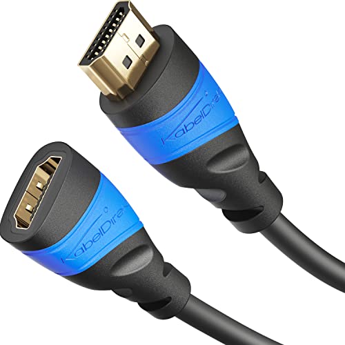 KabelDirekt – HDMI Verlängerung mit spezieller A.I.S. Schirmung – 1 m (4K@60Hz Ultra HD – High Speed mit Ethernet, HDMI 2.0/1.4 kompatibel, Verlängerungskabel für Blu-ray/PS5/Xbox Series X/Switch) von KabelDirekt