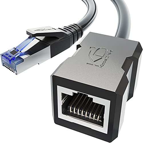 KabelDirekt – LAN Kabel Verlängerung & Ethernet Verlängerung, bruchfest konstruiert – 0,25 m (10 Gbit/s, Cat 7 Kabel, RJ45, verlängert Netzwerkkabel/Patchkabel bei voller Geschwindigkeit, geschirmt) von KabelDirekt