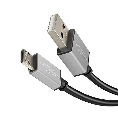 KabelDirekt – Micro USB 2.0 Kabel – 2m (High Speed Datenkabel und Ladekabel, geeignet für Smartphones und Tablets mit Micro USB Anschluss, schwarz/Space Grey) – PRO Series von KabelDirekt