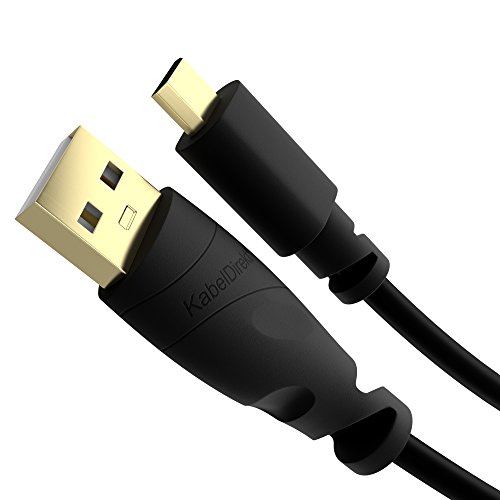 KabelDirekt – Micro USB Kabel – 0,5m (USB 2.0, Ladekabel, Datenkabel, schwarz) – TOP Series von KabelDirekt