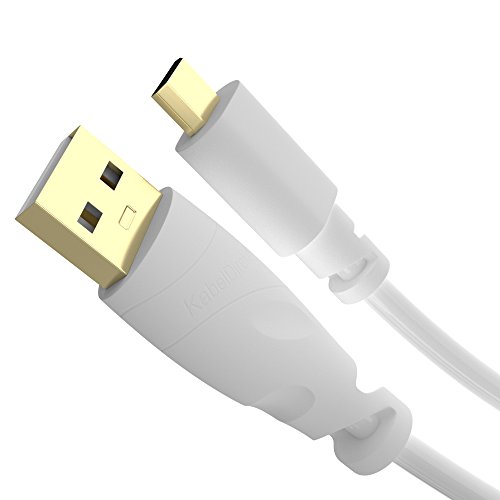 KabelDirekt – Micro USB Kabel – 0,5m (USB 2.0, Ladekabel, Datenkabel, weiß) – TOP Series von KabelDirekt