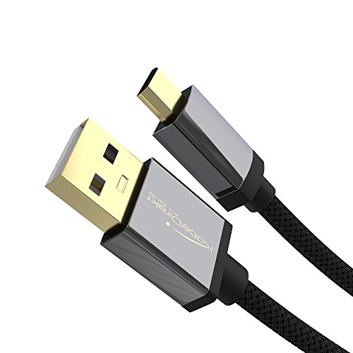 KabelDirekt – Micro USB Kabel – 0,5m (USB 2.0, Ladekabel/Datenkabel, Micro USB Geräte, schwarzes Nylon) – PRO Series von KabelDirekt