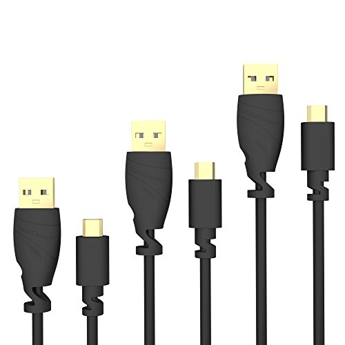 KabelDirekt – Micro USB Kabel – 3X 0,5m (USB 2.0, Ladekabel, Datenkabel, schwarz) – TOP Series von KabelDirekt