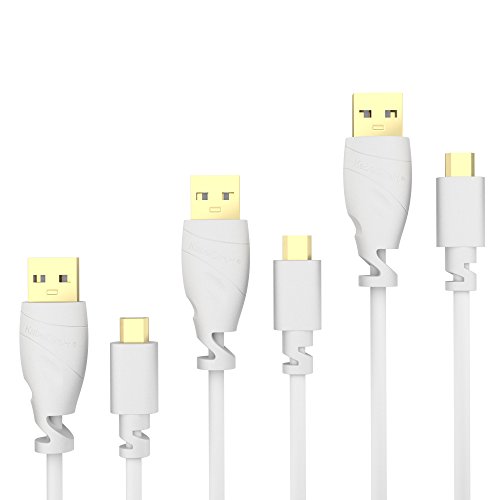 KabelDirekt – Micro USB Kabel – 3x 1m (USB 2.0, Ladekabel, Datenkabel, weiß) – TOP Series von KabelDirekt