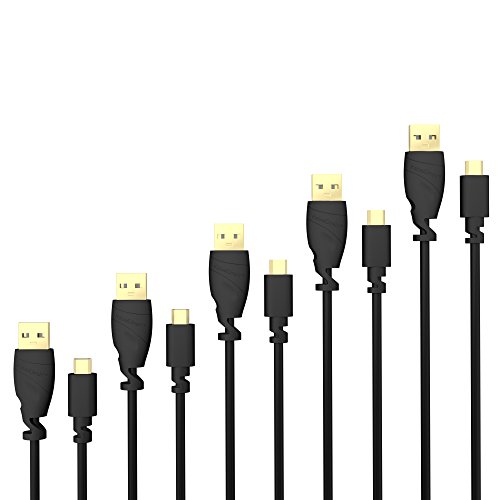 KabelDirekt – Micro USB Kabel – 5x 0,5m (USB 2.0, Ladekabel, Datenkabel, schwarz) – TOP Series von KabelDirekt