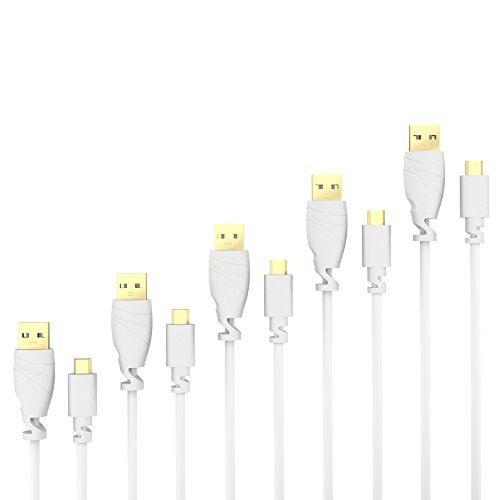 KabelDirekt – Micro USB Kabel – 5x 1m (USB 2.0, Ladekabel, Datenkabel, weiß) – TOP Series von KabelDirekt