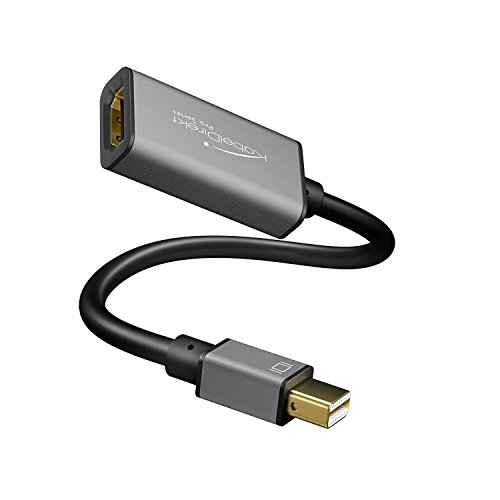 KabelDirekt – Mini DisplayPort (Mini DP) auf HDMI Adapter – 0,15m (maximale Auflösung 4K/60Hz, 24k vergoldete Kontakte, für PC, iMAC, MacBook Pro, MacBook Air, Space Grey) – PRO Series von KabelDirekt