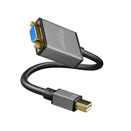 KabelDirekt – Mini DisplayPort (Mini DP) auf VGA Konverter – 0,15m (maximale Auflösung WUXGA (1920x1200/60Hz) 24k vergoldete Kontakte, für iMac, MacBook, Space Grey) – PRO Series von KabelDirekt