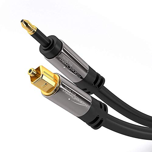 KabelDirekt – Mini-TOSLINK optisches Audiokabel mit LWL Störsignalschutz – 3 m (Mini-TOSLINK auf TOSLINK, digitales S/PDIF-Kabel/Glasfaserkabel für Soundbar, Stereoanlage/Verstärker, HiFi-Geräte) von KabelDirekt