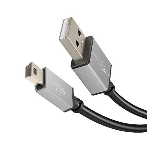 KabelDirekt – Mini USB 2.0 Kabel – 1 m (High-Speed-Datenkabel/Ladekabel, geeignet für Festplatten, Kameras und andere Geräte, schwarz/grau) – PRO Series von KabelDirekt
