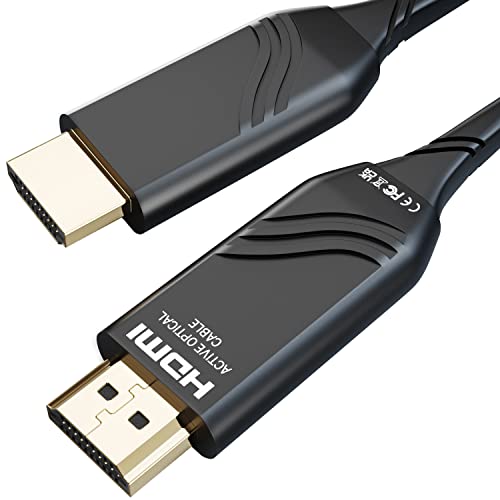 KabelDirekt – Optisches 8K/4K HDMI-2.1-Kabel, Glasfaser-HDMI-Kabel – 100 m lang – flexibler Lichtwellenleiter für verlustfreie Übertragung über weite Distanzen (8K@60Hz Ultra HD, 48G, schwarz) von KabelDirekt