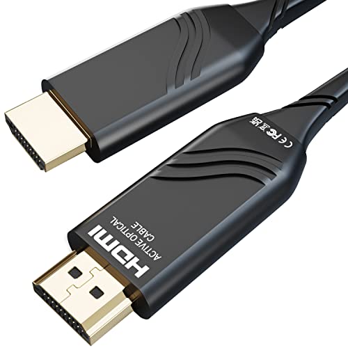 KabelDirekt – Optisches 8K/4K HDMI-2.1-Kabel, Glasfaser-HDMI-Kabel – 30 m lang – Flexibler Lichtwellenleiter für verlustfreie Übertragung über Weite Distanzen (8K@60Hz Ultra HD, 48G, schwarz) von KabelDirekt