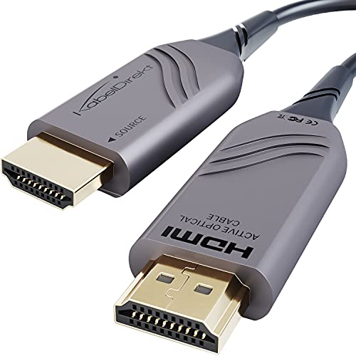 KabelDirekt – Optisches 8K HDMI 2.1 Kabel, HDMI Glasfaserkabel – 10 m – von HDMI zertifiziert mit 0% Signalverlust für höchste Qualität (8K@60Hz, Ultra High Speed/48G, flexibler Lichtwellenleiter) von KabelDirekt