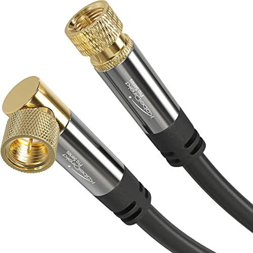 KabelDirekt – SAT Kabel, Koaxialkabel, Satellitenkabel, 90° gewinkelt/gerade – TV Kabel mit F-Stecker, geschirmt, bruchfeste Metallstecker – 7,5 m (ideal für HDTV, Radio, DVB-T, DVB-C, DVB-S, DVB-S2) von KabelDirekt