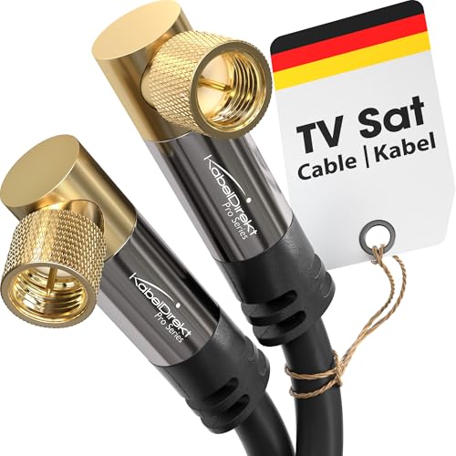 KabelDirekt – SAT Kabel, Koaxialkabel, Satellitenkabel, 90° gewinkelt – TV Kabel mit F-Stecker, geschirmt, bruchfeste Metallstecker – 1 m (geeignet für HDTV, Radio, DVB-T, DVB-C, DVB-S, DVB-S2) von KabelDirekt