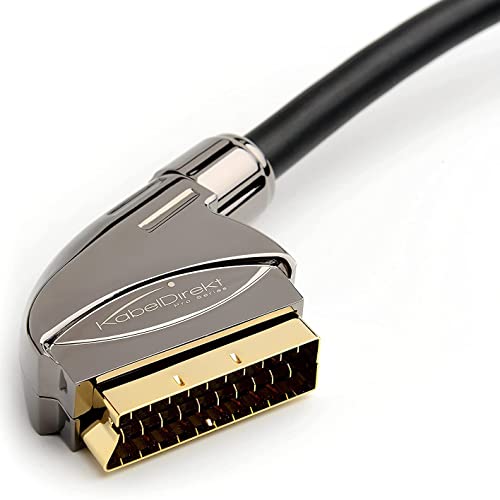 KabelDirekt – SCART Kabel – 1,5m (21 Polig, mehrfach geschirmt, Präzisionsstecker, Full HD) – PRO Series von KabelDirekt