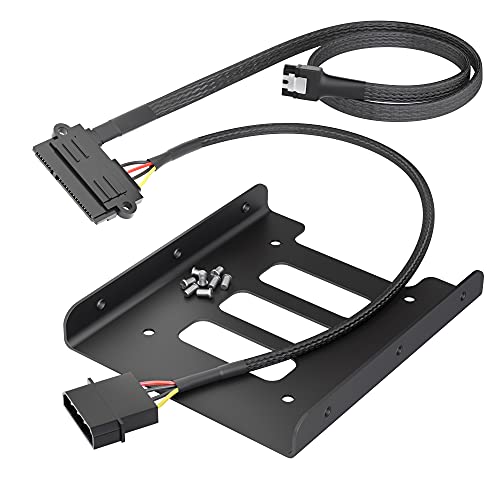 KabelDirekt – SSD/HDD Einbaurahmen (22-Pin SATA auf 4-Pin Molex Stromkabel 30cm und 7-Pin SATA 3 Datenkabel 6 Gbit/s 60cm und 8X Schrauben (Kreuzschlitz)) von KabelDirekt