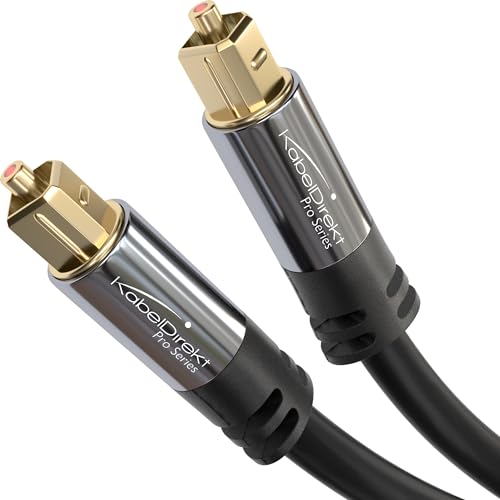 KabelDirekt – TOSLINK-Kabel, optisches Audiokabel – 10 m lang – Glasfaserkabel für Soundbar (TOSLINK auf TOSLINK, digitales S/PDIF-Kabel, Stereoanlage/Verstärker, Heimkino, Xbox One/PS4) von KabelDirekt