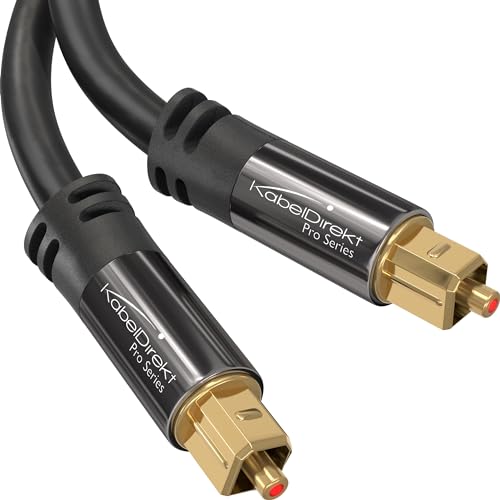 KabelDirekt – TOSLINK-Kabel, optisches Audiokabel – 6 m – Glasfaserkabel für Soundbar (TOSLINK auf TOSLINK, digitales S/PDIF-Kabel, Stereoanlage/Verstärker, Heimkino, Xbox One/PS4) von KabelDirekt