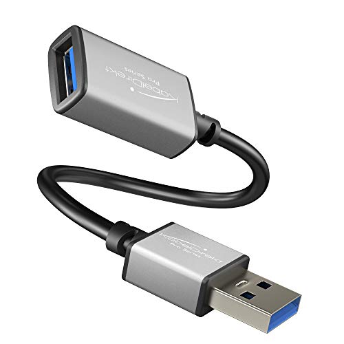 KabelDirekt – USB A 3.0 Verlängerungskabel – 0,15m (Stecker USB A auf Buchse USB A, geeignet für alle USB A Anschlüsse, schwarz/space grey) – PRO Series von KabelDirekt