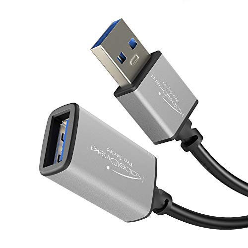KabelDirekt – USB A 3.0 Verlängerungskabel – 1m (Stecker USB A auf Buchse USB A, geeignet für alle USB A Anschlüsse, schwarz/Space Grey) – PRO Series von KabelDirekt