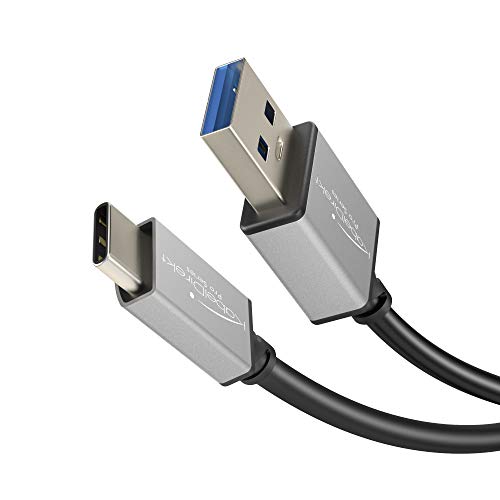 KabelDirekt – USB A 3.0 auf USB C Kabel – 2m (SuperSpeed Datenkabel und Ladekabel, geeignet für Smartphones und Tablets mit USB C Anschluss, schwarz/space grey) – PRO Series von KabelDirekt