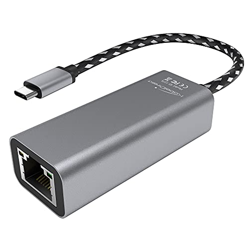 KabelDirekt – USB C Ethernet Adapter mit bruchfestem Vollmetall-Gehäuse (USB-C-Stecker auf RJ45 LAN-Buchse, stabiles Netzwerk/Internet für Notebook/Macbook/Tablet mit 1 Gigabit/s, 10 cm Kabel) von KabelDirekt