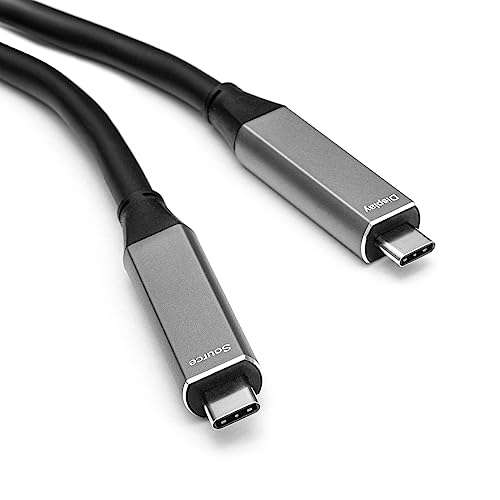 KabelDirekt – USB-C-Kabel, aktiv & optisch – 5 m (USB 3.1 Gen1 für bis zu 5 Gbit/s, verlustfreie Übertragung per AOC-Lichtwellenleiter, 4K-DP-Monitorkabel und 60-W-Ladekabel, USB-C auf USB-C) von KabelDirekt