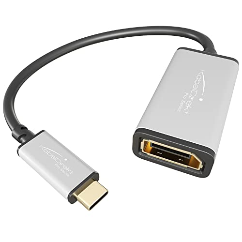 KabelDirekt – USB C auf DisplayPort DP Adapter – 0,15m (Auflösungen bis zu 4K/60Hz, USB C 3.1 und Thunderbolt 3, geeignet für MacBook Pro 2016/2017, MacBook 12“, Chromebook Pixel UVM.) von KabelDirekt