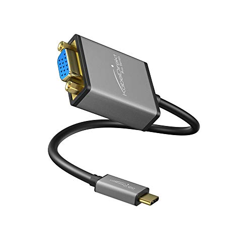 KabelDirekt – USB C auf VGA Adapter – 0,15m (Auflösungen bis zu 1920 x 1200 / 60Hz, USB C 3.1 und Thunderbolt 3, geeignet für MacBook Pro 2016/2017, MacBook 12“, Chromebook Pixel uvm.) von KabelDirekt