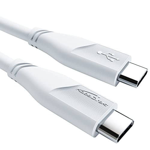 KabelDirekt – flexibles USB C Kabel zum Schnellladen, USB 2.0 – 3 m (lädt Handys/Laptops mit 100W dank Power Delivery 3, ist höchst biegsam und robust, funktioniert als Ladekabel/Datenkabel, Weiß) von KabelDirekt