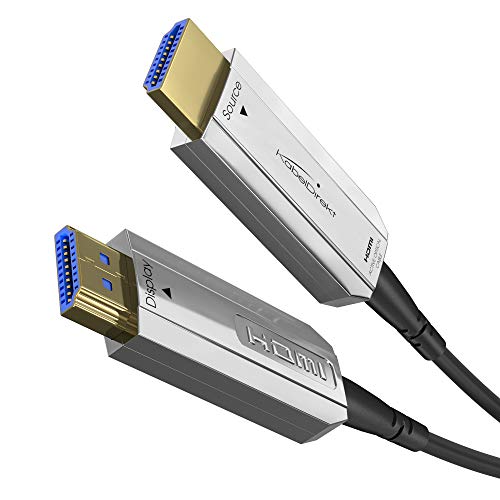 KabelDirekt – optisches 4K HDMI Kabel – 50m (kompatibel mit HDMI 2.0a/b 2.0, 1.4a, 4K Ultra HD, 3D, Full HD, 1080p, HDR, ARC, Highspeed mit Ethernet, PS4, Xbox, HDTV) – PRO Series von KabelDirekt