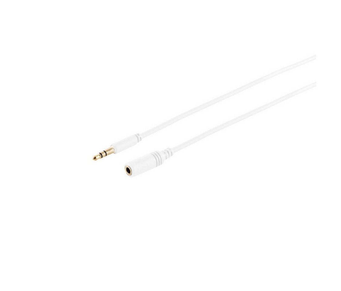 Kabelbude.eu 3,5mm Stecker auf 3,5 mm Kupplung, verg. weiß,1,8m Audio-Kabel, (180,00 cm) von Kabelbude.eu