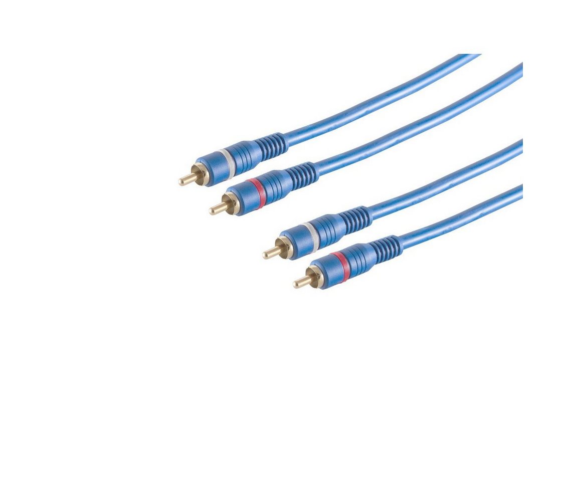 Kabelbude.eu Cinchkabel 2 Stecker/ 2 Stecker TWIN Kabel blau 5m Audio-Kabel, (500 cm) von Kabelbude.eu