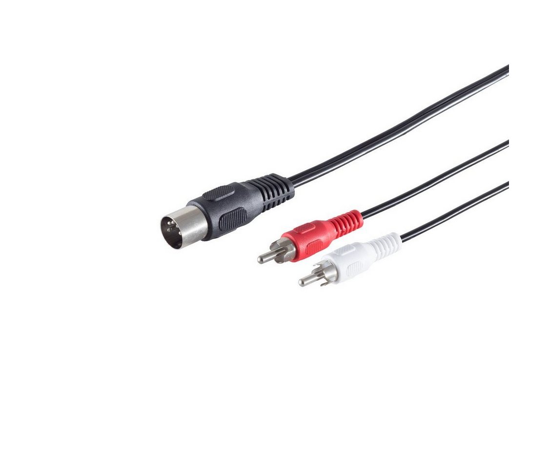Kabelbude.eu DIN Kabel-5-pol. Stecker 1/4/ 2 Cinchstecker 1,5m Audio-Kabel, (150,00 cm) von Kabelbude.eu