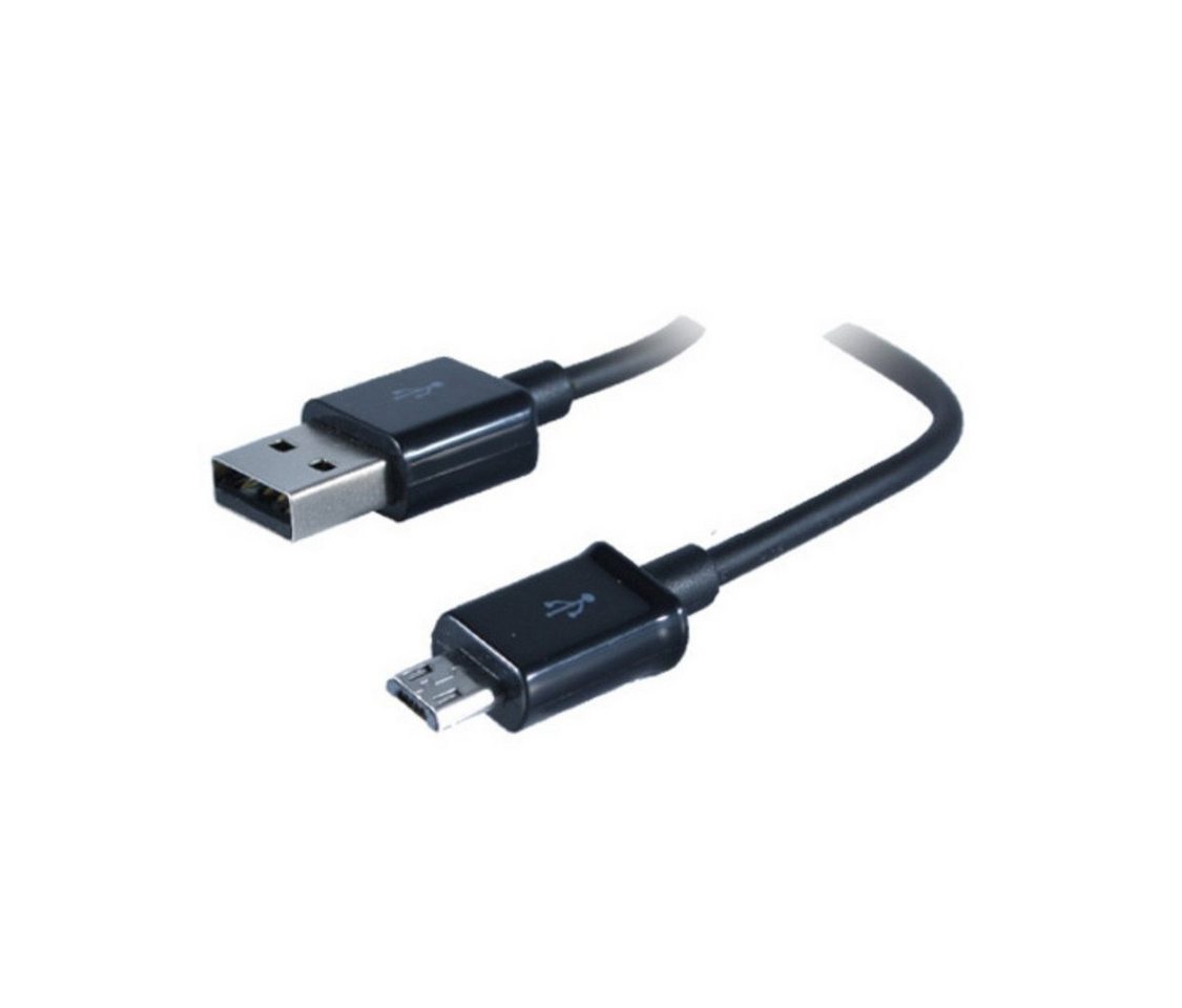 Kabelbude.eu Datenkabel Micro-USB 2.0-Micro Stecker, schwarz 1m Smartphone-Kabel, (100 cm) von Kabelbude.eu