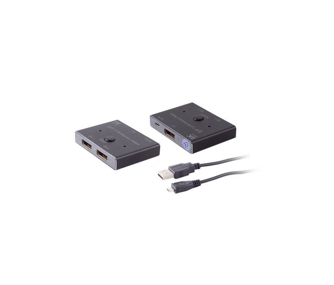 Kabelbude.eu DisplayPort 1.4 Umschalter 2x1, bidirektional, 8K Video-Adapter von Kabelbude.eu