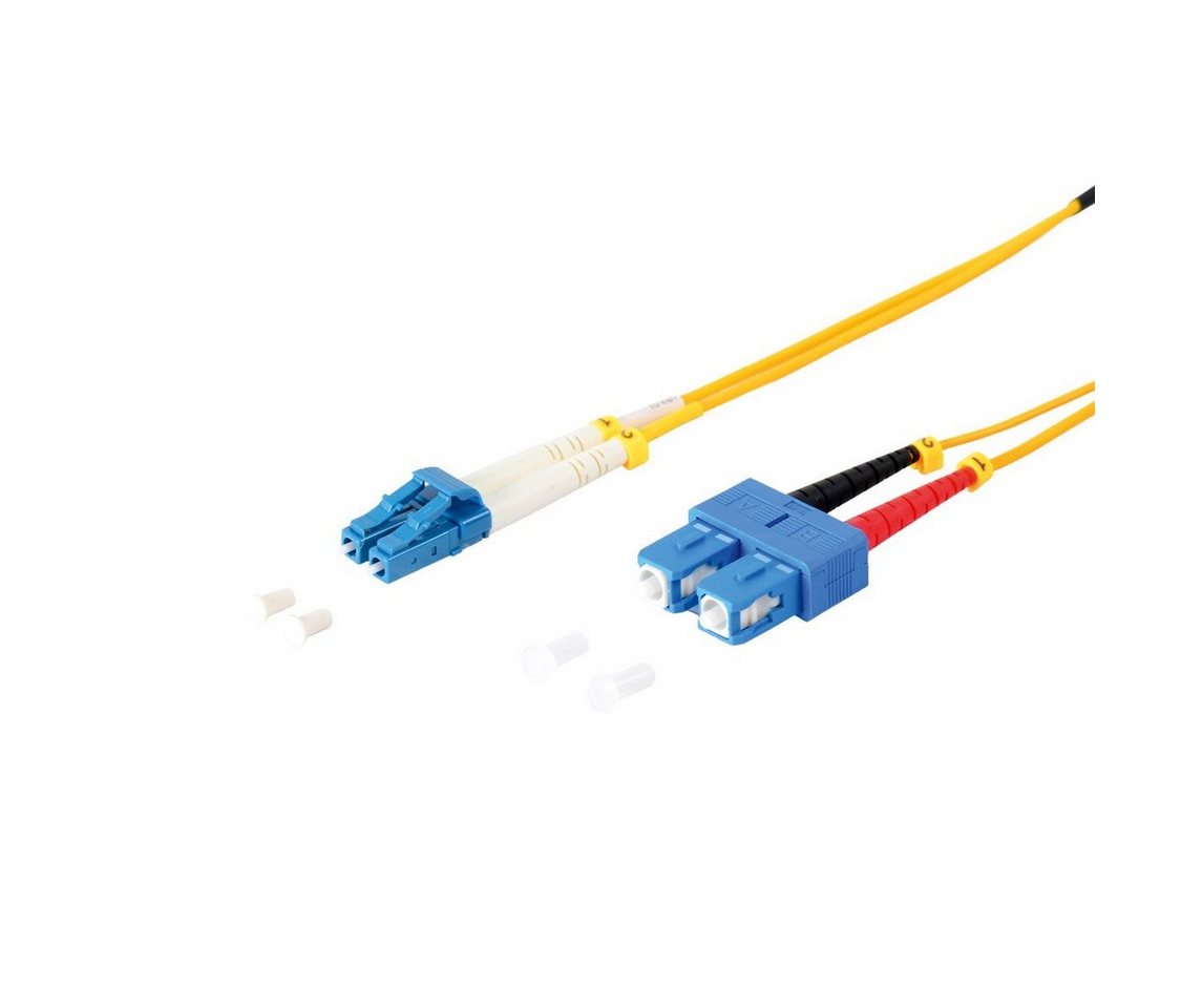 Kabelbude.eu Duplex Patchkabel LC/SC 9/125µ, OS1/OS2 Glasfaserkabel, (200 cm) von Kabelbude.eu