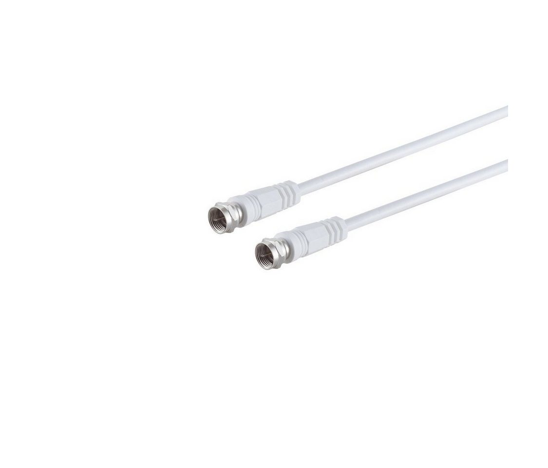 Kabelbude.eu F-Stecker - F-Stecker, >100 dB, weiß, 1,5m SAT-Kabel, (150,00 cm) von Kabelbude.eu