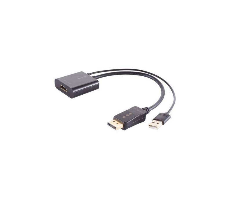 Kabelbude.eu HDMI-A Adapter, Displayport Stecker, 4K, 30cm HDMI-Adapter von Kabelbude.eu