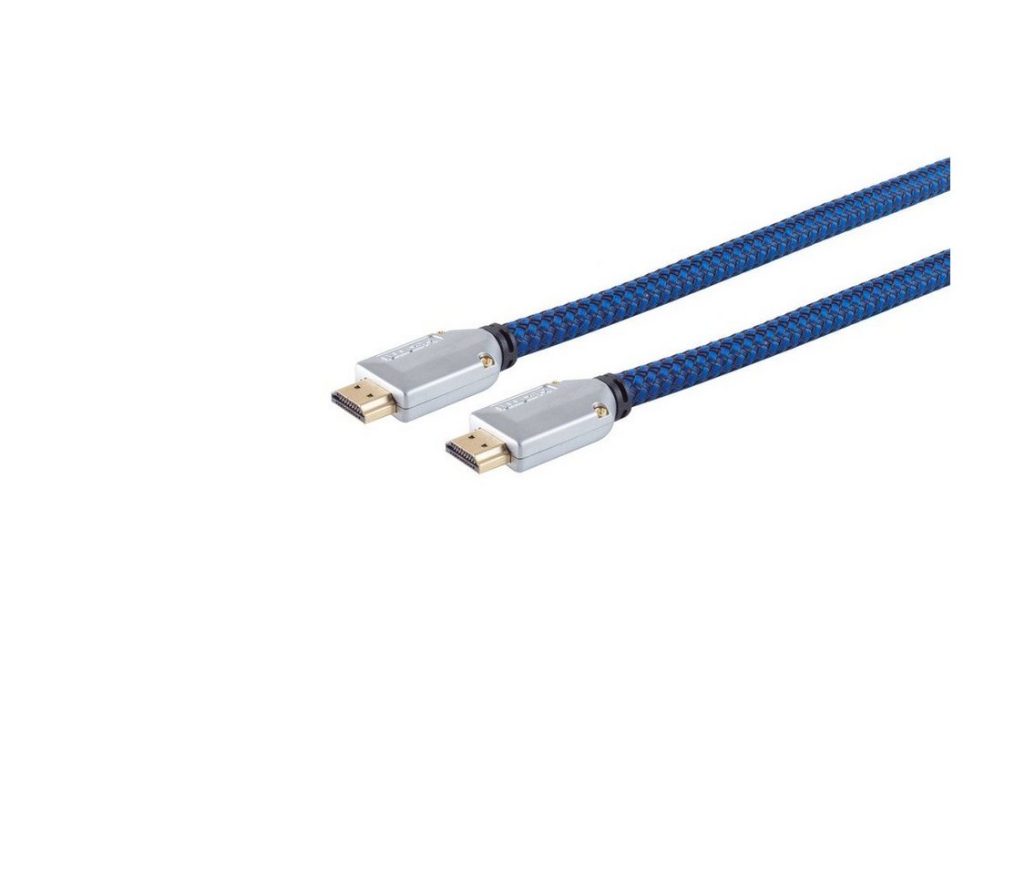 Kabelbude.eu HDMI A-St./HDMI A-St. Metall-St. verg sw-blauer 2m HDMI-Kabel, (200 cm) von Kabelbude.eu