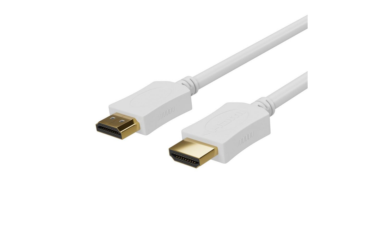 Kabelbude.eu HDMI A-Stecker/HDMI A-Stecker verg. HEAC weiß 2m HDMI-Kabel, (200 cm) von Kabelbude.eu