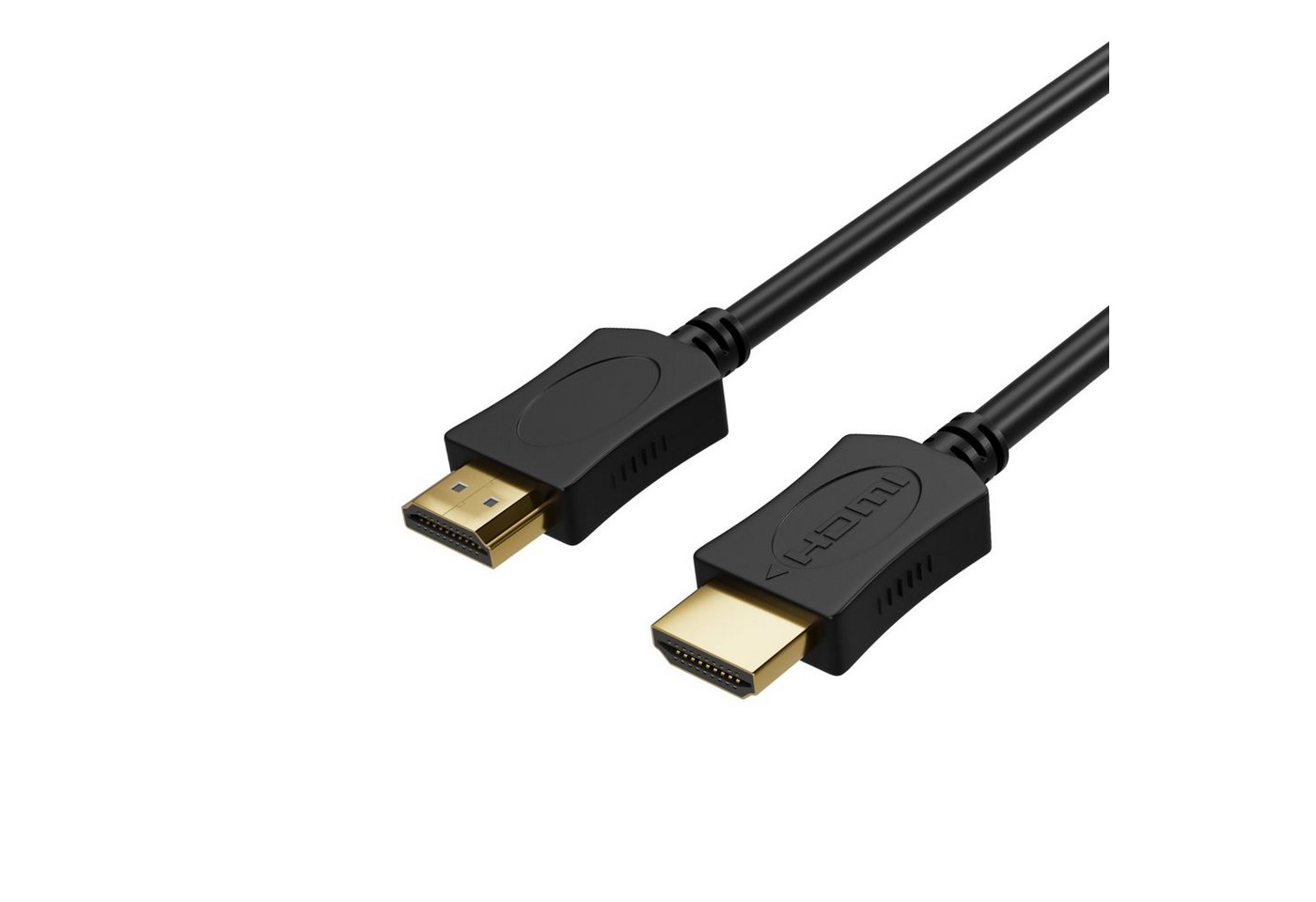 Kabelbude.eu HDMI A-Stecker auf HDMI A-Stecker OD6mm, vergoldet HDMI-Kabel, (200 cm) von Kabelbude.eu