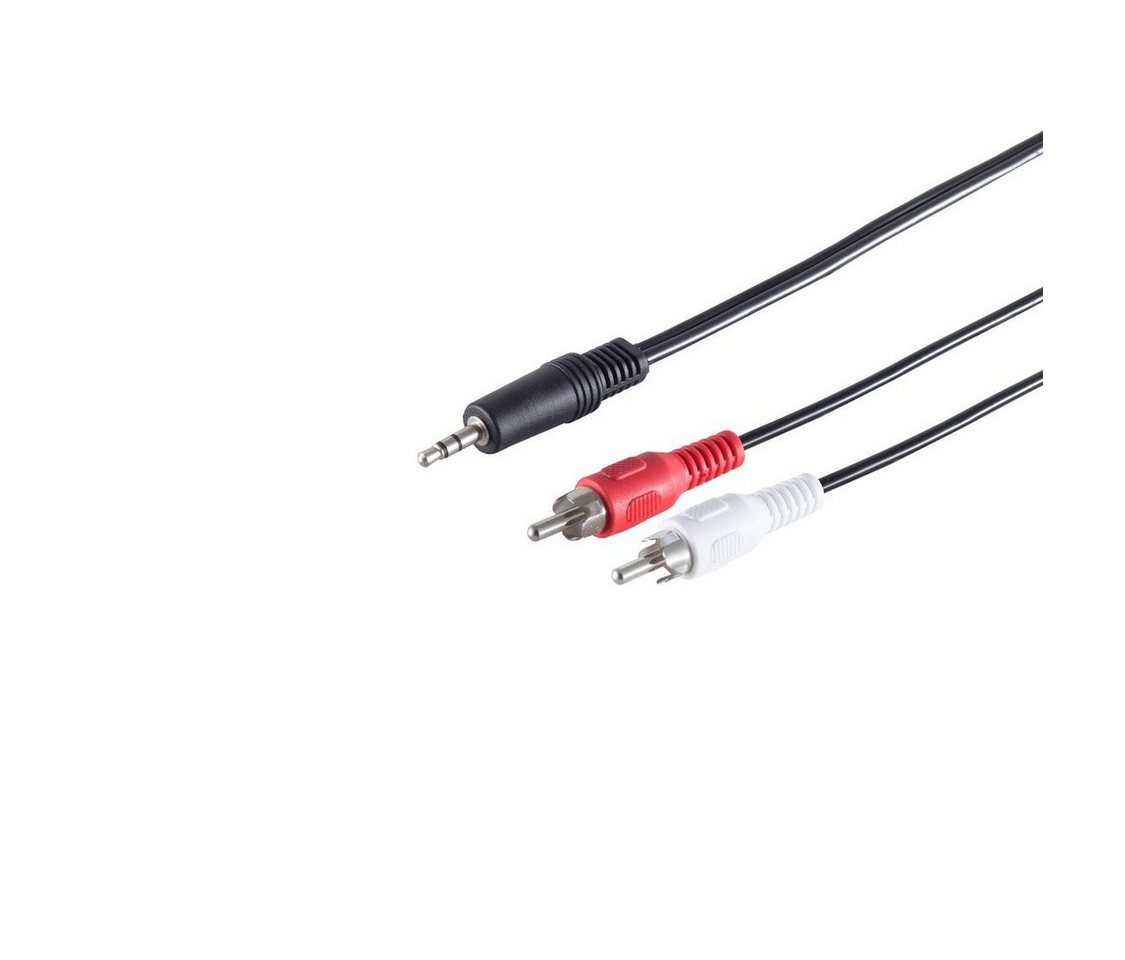 Kabelbude.eu Klinkenstecker 3,5mm Stereo auf 2 Cinchstecker Audio-Kabel, (150,00 cm) von Kabelbude.eu